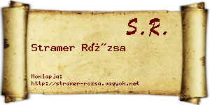 Stramer Rózsa névjegykártya